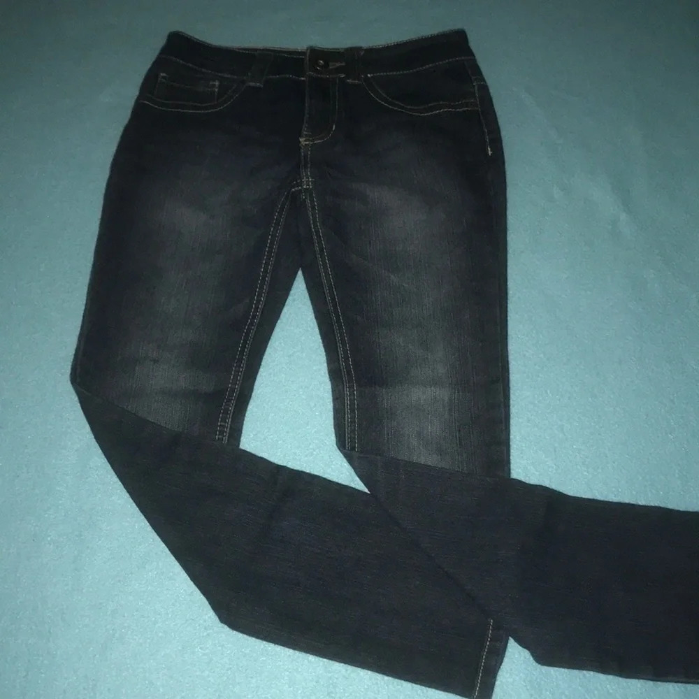 GUESS jeans dark blue light washed vintage skinny stretchy Y2K size 12